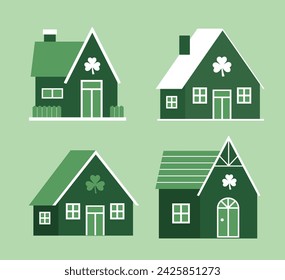 St. Patrick's Day house vector. St. Patrick's Day home illustration.