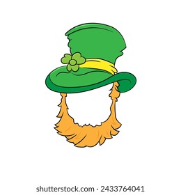 Icono de San Patricio en un fondo blanco, ilustración vectorial