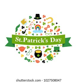 St. Patrick's Day icon set, logo, banner, poster