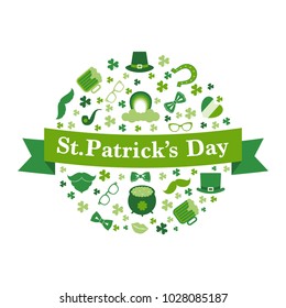 St. Patrick's Day icon set. Poster, banner, label.