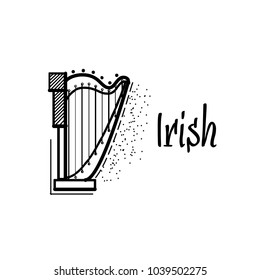 St. Patricks Day icon set design element. Traditional irish symbols in modern flat style. Isolated on white background. Vector illustration, clip art