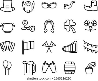 St. Patrick's Day icon set - hat, shamrock, flag, festival, wine