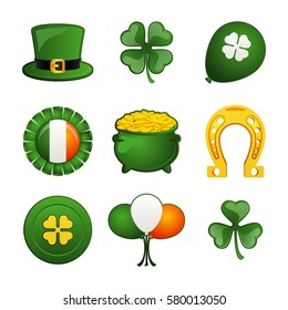 St. Patrick's Day icon set. Vector illustration