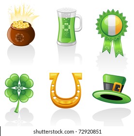 St. Patrick's Day  icon set. Isolated on a white background.