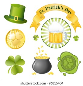 St. Patrick's Day icon set. EPS 8 vector illustration