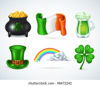 St. Patrick`s Day icon set - vector illustration