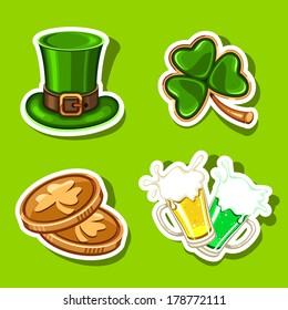 St. Patrick's day icon stickers