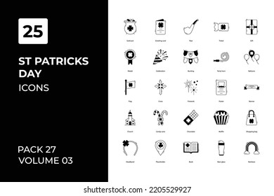 St patricks day icons collection. Set vector line with elements for mobile concepts and web apps. Collection modern icons.