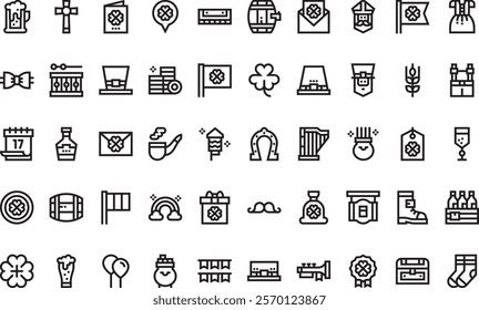 St patricks day icons  High-Quality Vector Icons Collection with Editable Stroke. Ideal for Professional and Creative Projects.