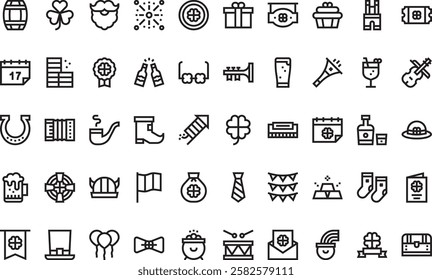 St patricks day icons High-Quality Vector Icons Collection with Editable Stroke. Ideal for Professional and Creative Projects