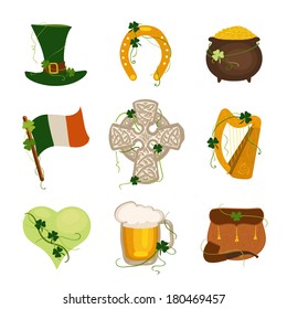 St. Patrick's Day icons isolated on white background. collection vector set 