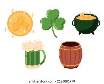 st patricks day icons set