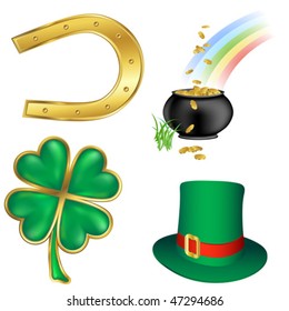st patrick`s day icons set