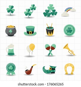 st patricks day icons with white background