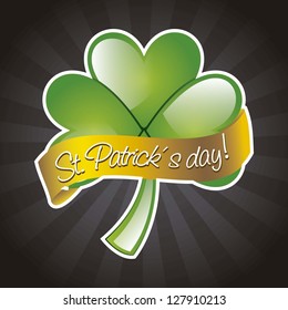 st patricks day illustration with clover. vector illustration
