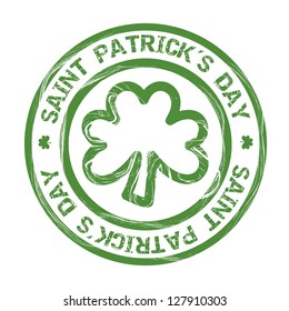 St Patricks Day Illustration With Clover, Seal. Vector Illustration