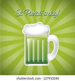 st patricks day illustration with green beer. vector illustration