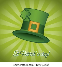 st patricks day illustration with hat and clover. vector illustration