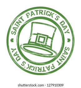 st patricks day illustration with hat and clover. vector illustration