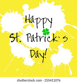 St. Patrick's Day Illustration with Paint Drops.