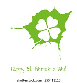 St. Patrick's Day Illustration with Paint Drops.