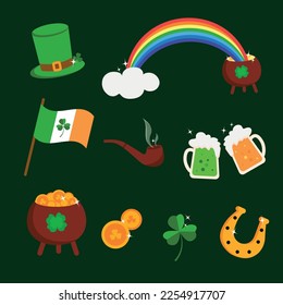 st patrick's day illustration set
