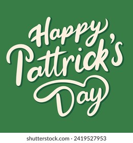 St Patrick's Day inscription. Handwriting text banner St Patrick's Day square composition. Hand draw vector art.