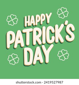 St Patrick's Day inscription. Handwriting text banner St Patrick's Day square composition. Hand draw vector art.