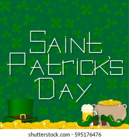 St. Patrick's Day inscription on the background of clover