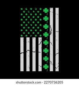 St. Patrick's Day Irish American Flag funny t-shirt design