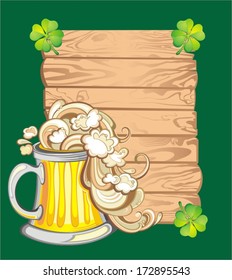 St. Patrick's Day Irish card with beer