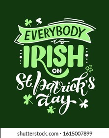 St. Patrick's Day - Irish celebration - cute hand drawn doodle lettering postcard banner art