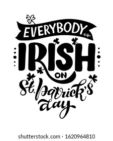 St. Patrick's Day - Irish celebration - cute hand drawn doodle lettering postcard banner art