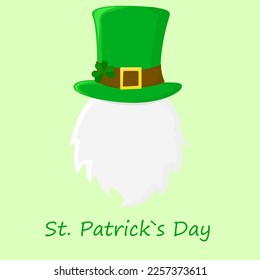 St. Patrick's Day Irish gnome.Cartoon vector Leprechauns illustration for cards, decor, shirt design, invitation to the pub.Vector illustration.