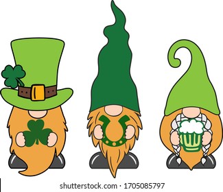 St. Patrick's Day Irische Zwerge mit Klee für Glück