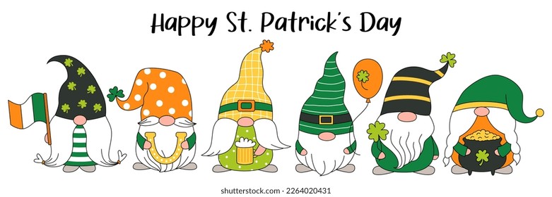 El Día de San Patricio, los irlandeses se gnoman con trébol por buena suerte. Ponga gnomos bonitos.