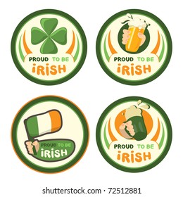 St. Patrick's Day, Irish icons set