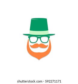 St. Patrick's Day. Irish Leprechaun Logo. Vector