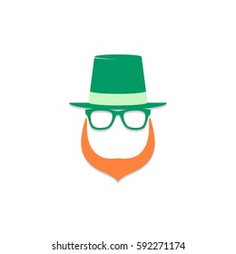 St. Patrick's day. Irish leprechaun logo. Vector