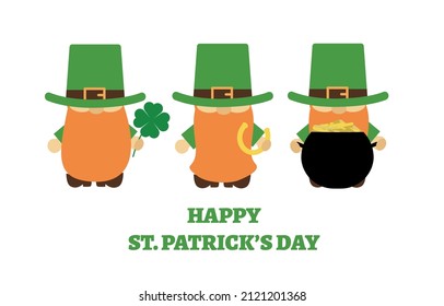 St. Patrick's Day Irish leprechauns with clover for good luck