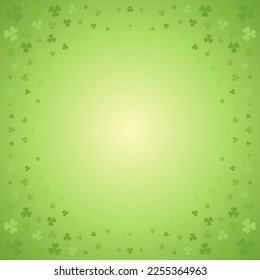 St Patrick's Day Irish lucky shamrock green background template design vector illustration. Fortune clover circle frame holiday foliage leaf ornament elegant natural magical good luck decor design