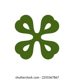 St Patrick's Day Irish lucky clover green petals success fortune plant vintage icon vector flat illustration. Celtic good luck wellbeing financial prosperity fortunate national culture folklore