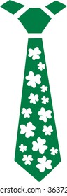 St. Patrick's Day irish tie with shamrocks