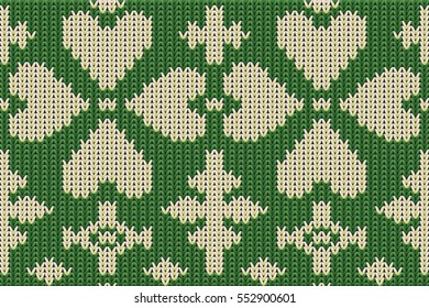 St patrick's day knitted clover banner, vector illustration