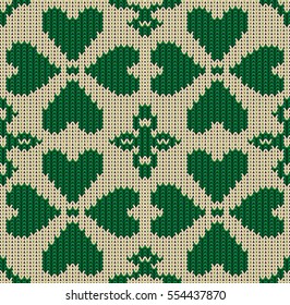 St patrick's day knitted clover background, vector illustration
