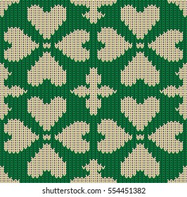 St patrick's day knitted clover texture, vector illustration