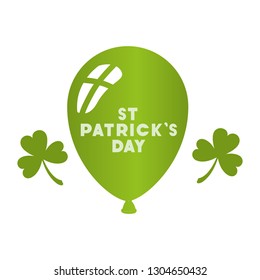 st patrick`s day label with balloon icons