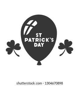 st patrick`s day label with balloon icons