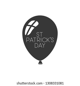 st patricks day label with balloon isolated icon