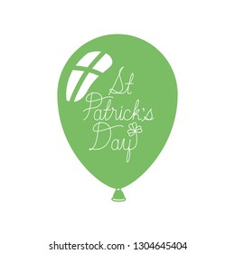 st patrick`s day label with balloons icons